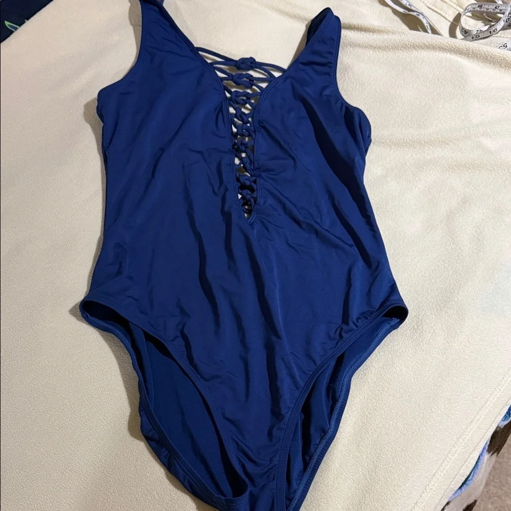Lilly Pulitzer Navy Crisscross One-Piece Swimsuit